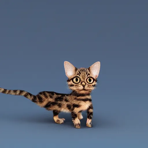 Image similar to award winning photo of the worlds smallest cat digital art , trending on artstation , 4k