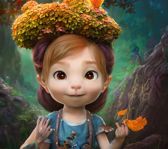 Prompt: an epic fantasy comic book style portrait painting of an extremely cute and adorable very beautiful mushroom cat halfling, character design by mark ryden and pixar and hayao miyazaki, unreal 5, daz, hyperrealistic, octane render, cosplay, rpg portrait, dynamic lighting, intricate detail, harvest fall vibrancy, cinematic