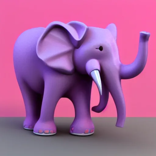 Image similar to 3D model of a pink elephant dancing