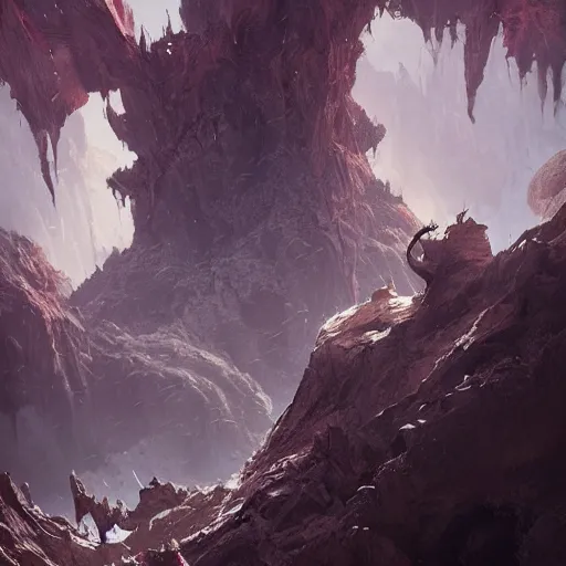 Image similar to a chasm fiend, greg rutkowski, 8 k, shallow depth of field, intricate detail, concept art,