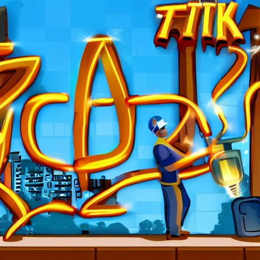 Image similar to game about electrician who have to fix lights in the park, the inscription Fix it before you get sick