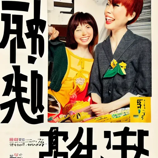 Prompt: bright japanese magazine advertisements