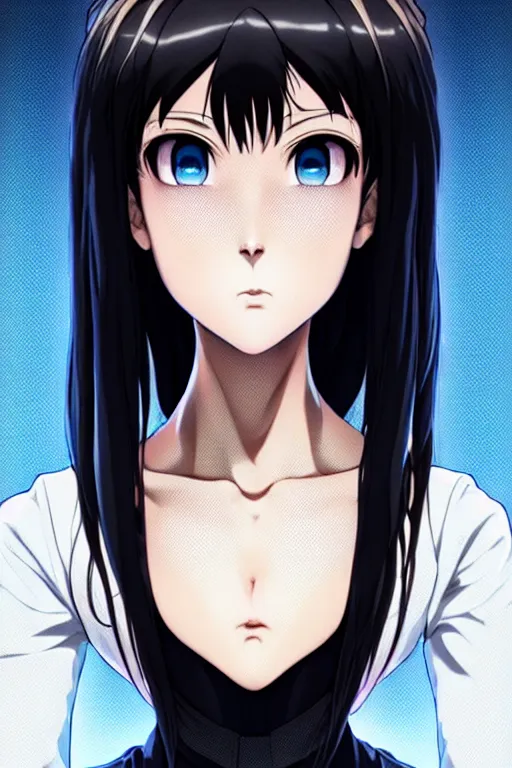 Image similar to portrait Anime cyborg girl in nun clothes, holy church Warhammer 40000, cute-fine-face, white-hair pretty face, realistic shaded Perfect face, fine details. Anime. realistic shaded lighting by Ilya Kuvshinov katsuhiro otomo ghost-in-the-shell, magali villeneuve, artgerm, rutkowski, WLOP Jeremy Lipkin and Giuseppe Dangelico Pino and Michael Garmash and Rob Rey