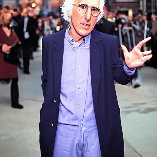 Image similar to larry david dressed like a wizard cinematic 3 5 mm realistic