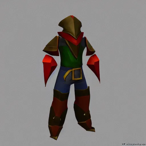 Image similar to Runescape Rune Armor, low poly artstation rendition