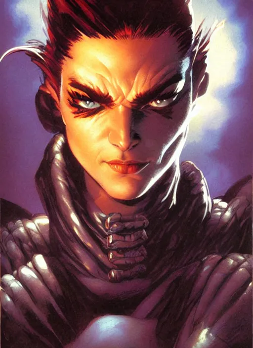 Prompt: face portrait, rogue from xmen, by greg staples, frank frazetta, dorian cleavenger, sharp focus, intricate, summer day, sunlight, soft lighting, detailed