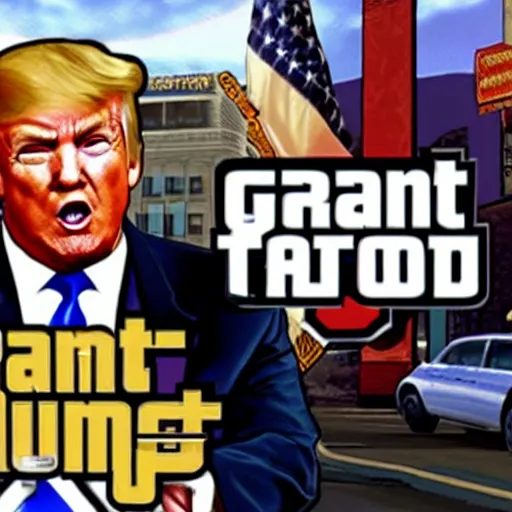 Image similar to donald trump in grand theft auto loading screen, detailed, award - winning, perfect, atmospheric