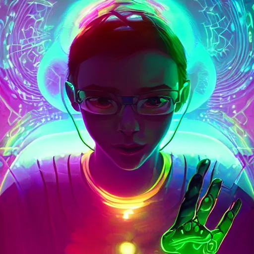 Prompt: magic skill danger sense inside matrix deepdream radiating a glowing aura stuff loot legends stylized digital illustration video game icon artstation lois van baarle, ilya kuvshinov, rossdraws,