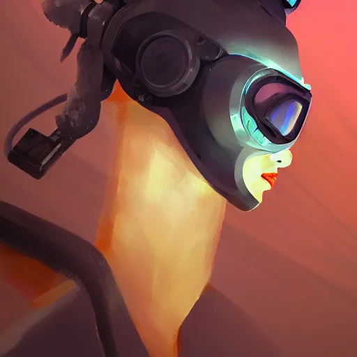 Prompt: a profile photo of a diver in an ocean, side profile, sci-fi, elegant, sinister,highly detailed, digital painting, artstation, concept art, smooth, sharp focus, illustration