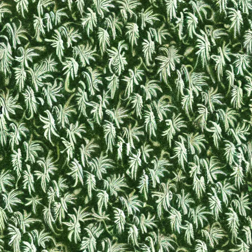 Image similar to green fern, textile print, tileable, abstract, off white background