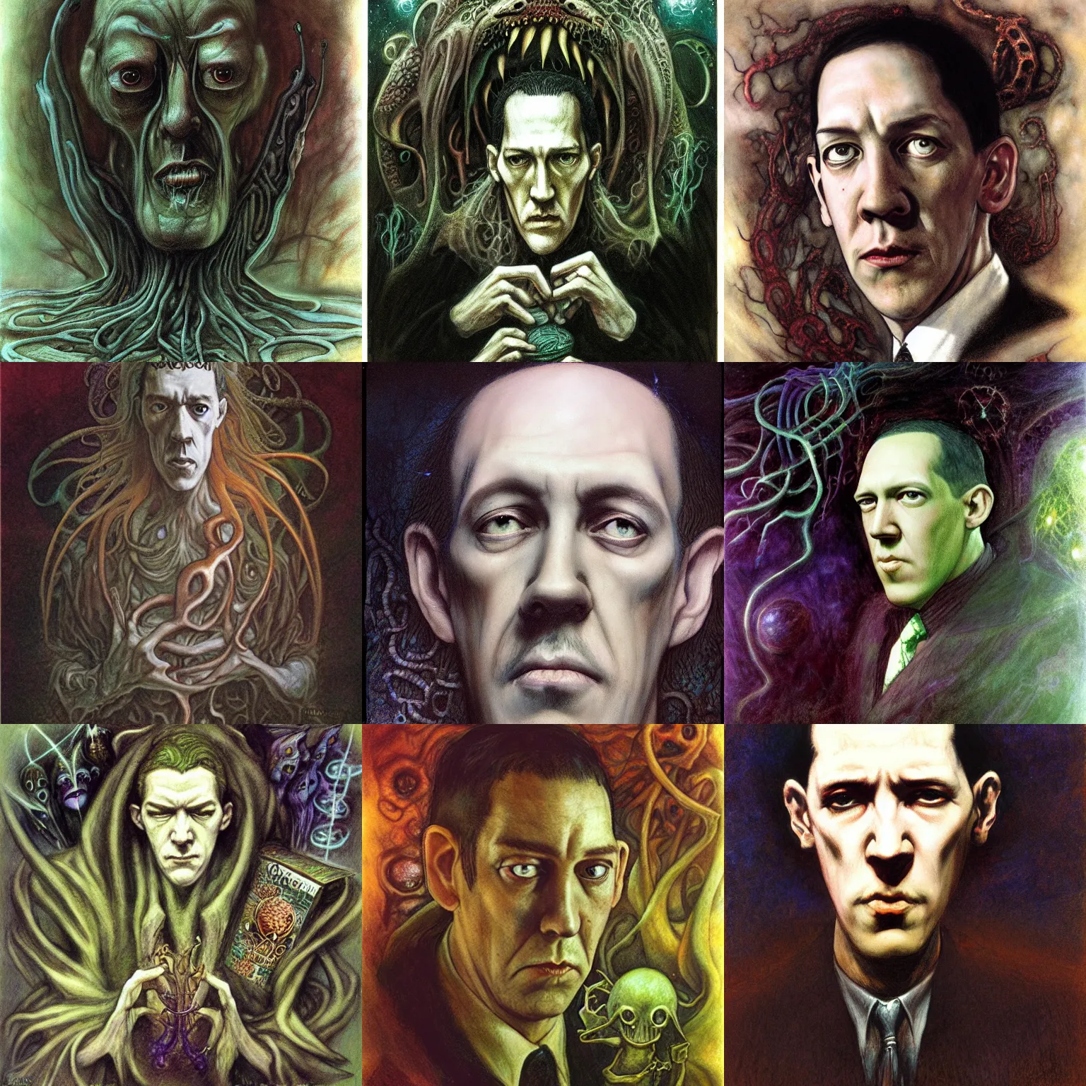 Prompt: H P Lovecraft by Brian Froud