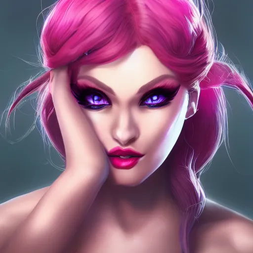 Prompt: photo of evelynn, league of legends, godlike design, beautiful face, detailed face, epic fantasy art, trending on artstation, deviantart, high detail, high definiton, ultra realistic, high quality, ultra quality, hyper realistic, 4 k uhd,