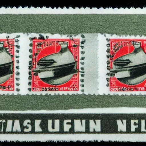 Image similar to stamps showing a ufo,