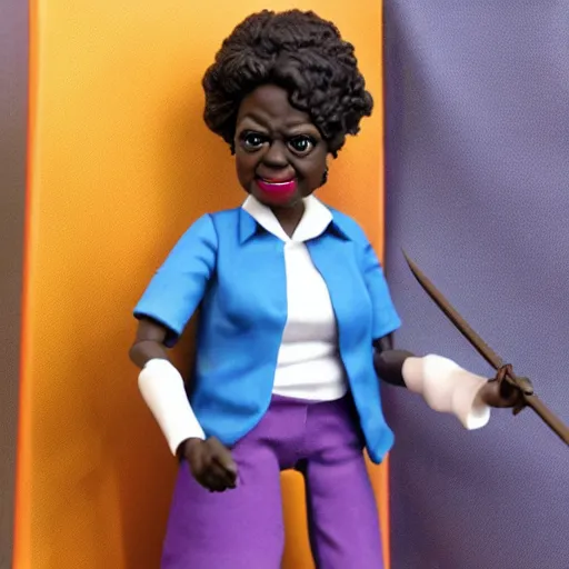 Image similar to viola davis cosplay maya angelou, stop motion vinyl action figure, plastic, toy, butcher billy style