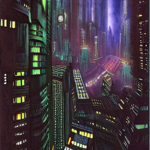 Image similar to futuristic blade runner city by syd mean,