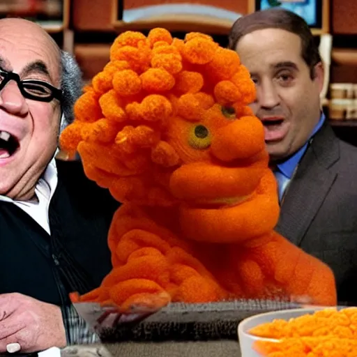 Image similar to danny devito the cheeto