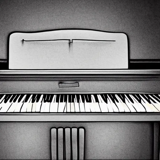 Prompt: piano with teeth for keys, horror, 8 k, trending on art station