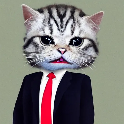 Prompt: donald trump as a anthropomorphic cute cat