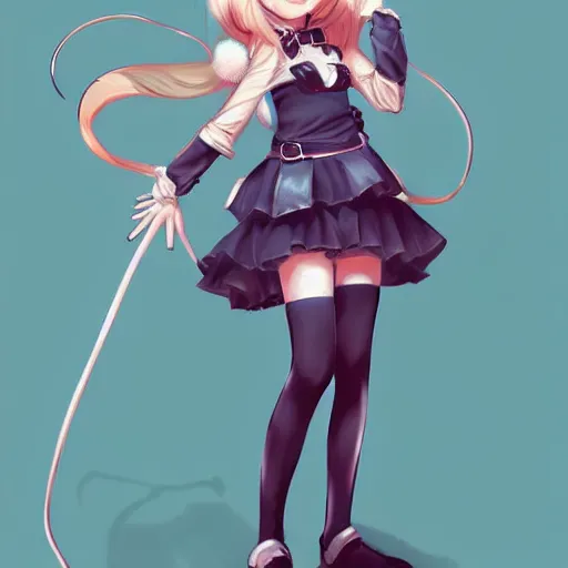 Image similar to fullbody portrait of anthropomorphic half - mouse cute anime girl, concept art, anime art, by a - 1 picture, trending on artstation artgerm, ross tran, bill ward, marc davis,
