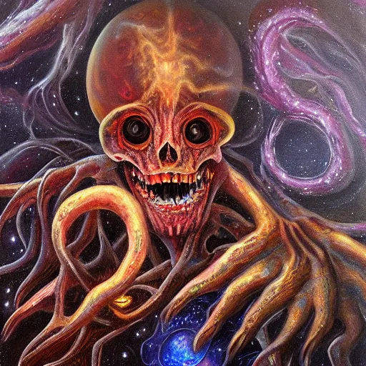 Image similar to cosmic horror, oil painting, highly detailed, trending on artstation