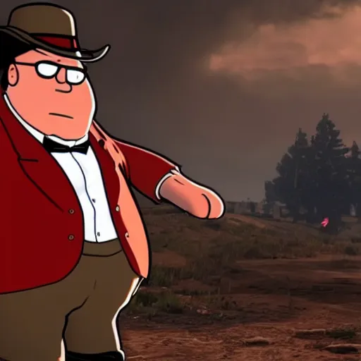 Prompt: Peter Griffin in Red Dead Redemption 2