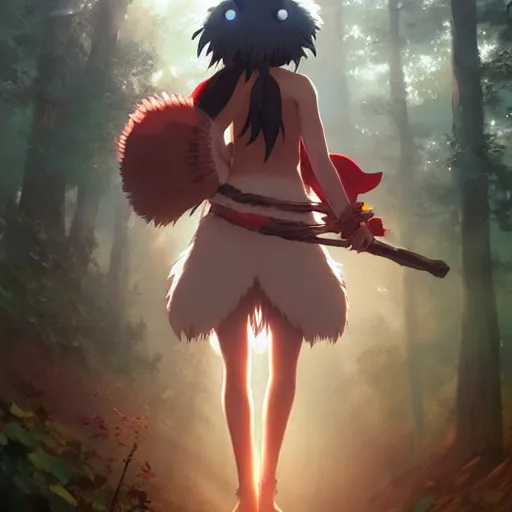 Image similar to princess mononoke by ross draws, painted by ilya kuvshinov, digital anime art by ross tran, composition by sana takeda, lighting by greg rutkowski