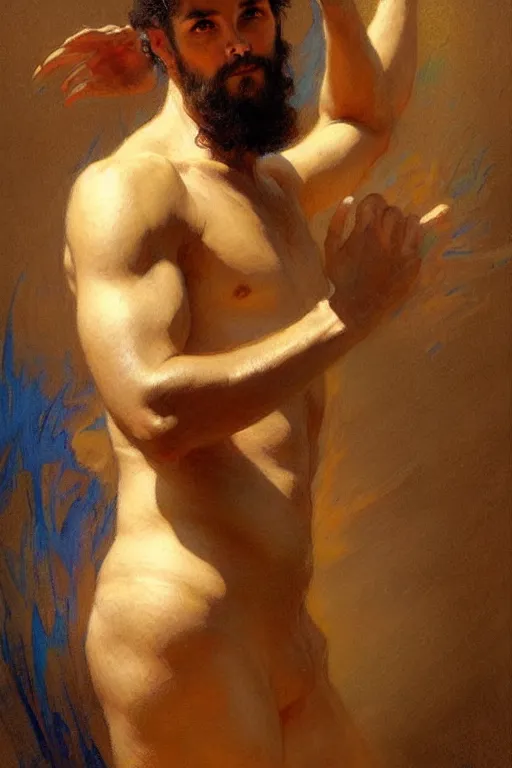 Image similar to male, taoism, painting by gaston bussiere, greg rutkowski, j. c. leyendecker, artgerm