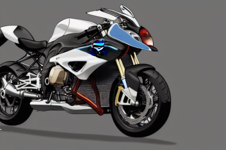 Prompt: BMW S1000 motorcycle, beautiful lighting, in the style of Rando Ayamine, highly detailed, 8K, smooth, cinematic, vibrant colors, trending on artstation, japanese animation, stunning artistry and soaring imagination