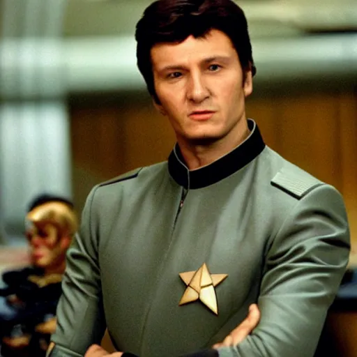 Prompt: Andrei Mironov playing a Starfleet officer