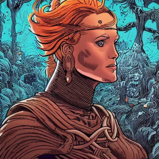 Image similar to portrait of a norse goddess, by laurie greasley and james stokoe, 4 k, 8 k