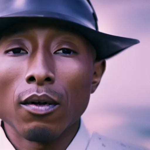 Image similar to cinematic film still Pharrell Williams starring as a Samurai holding fire, Japanese CGI, VFX, 2003, 40mm lens, shallow depth of field,film photography