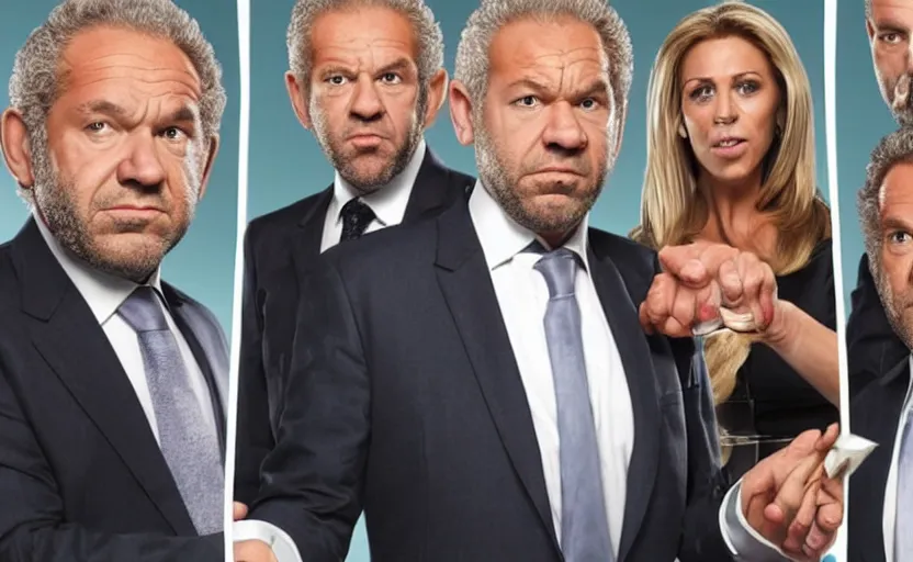 Prompt: alan sugar dream sequence. the apprentice. running. confusing