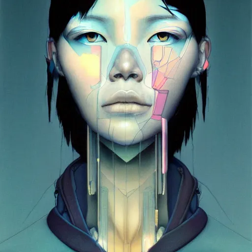 Image similar to citizen portrait soft light painted by james jean and katsuhiro otomo and chad little and erik jones, inspired by ghost in the shell, smooth face feature, intricate oil painting, high detail illustration, sharp high detail, manga and anime 1 9 9 9