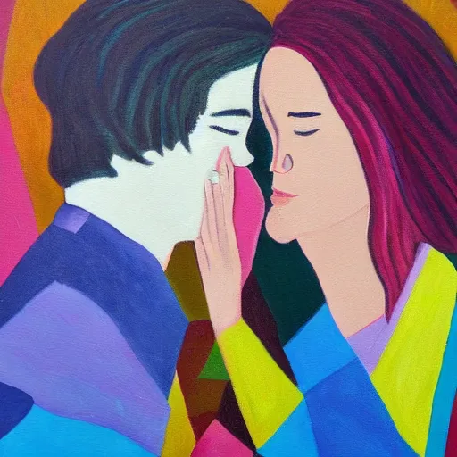 Prompt: a painting that shows what it's like to be in love