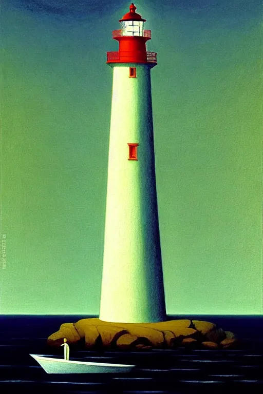 Prompt: the lighthouse, edward hopper and james gilleard zdzislaw beksisnski higly detailed