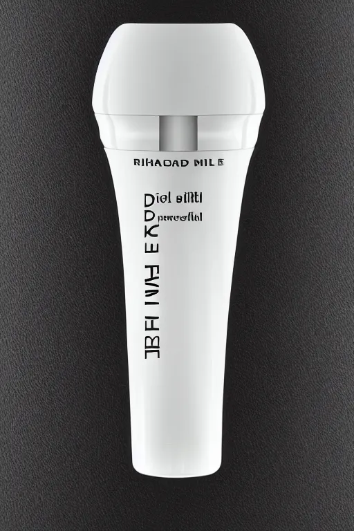 Image similar to a richard mille liquid dietary supplement in a round bottle, refined, simple, pure, white