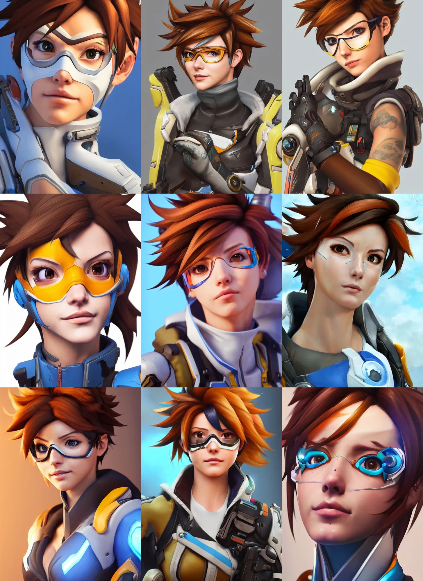 overwatch tracer wearing a cyberkinetic mask, digital, Stable Diffusion