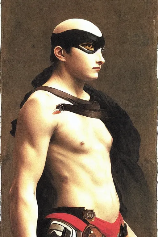 Image similar to portrait of a kamen rider rx, majestic, solemn, by bouguereau