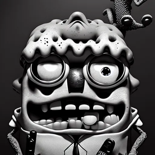 Image similar to spongebob, monster, dark, horror, horrible, stylized, artstation, hd, cgsociety, cgi, realistic, dramatic, cinematic, artistic, trending, detailed