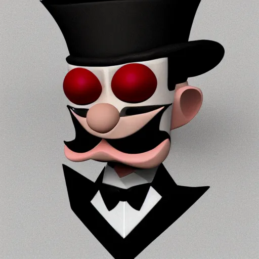 Prompt: a portrait of count Bleck from super paper Mario , concept art, trending on artstation 3D.