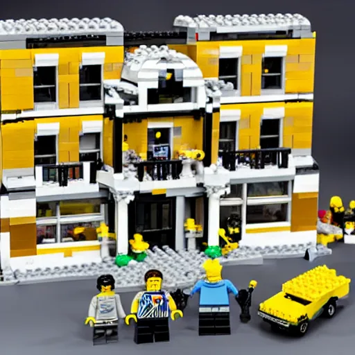 Prompt: mar - o - lago fbi raid lego set