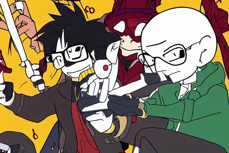 Prompt: Studio Trigger anime still of the Breaking Bad (2008) remake