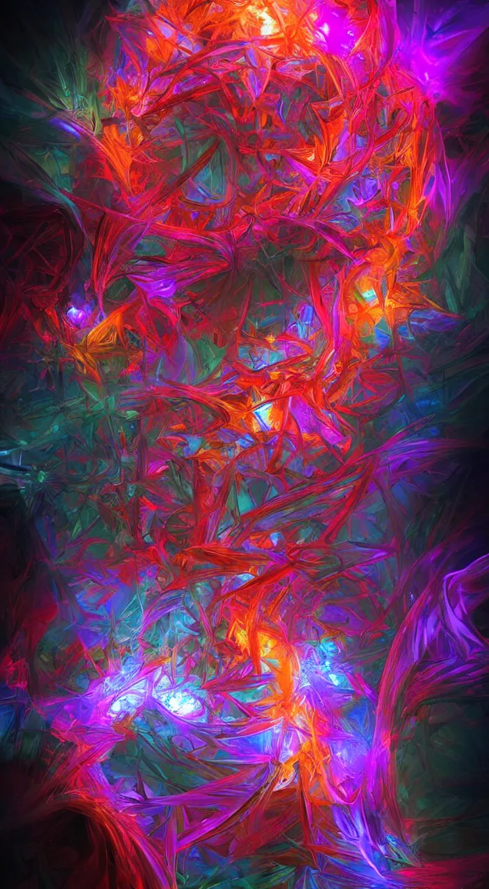 Image similar to light fractal caustics. vivid. artgerm. digital art. trending on artstation. 8k resolution.