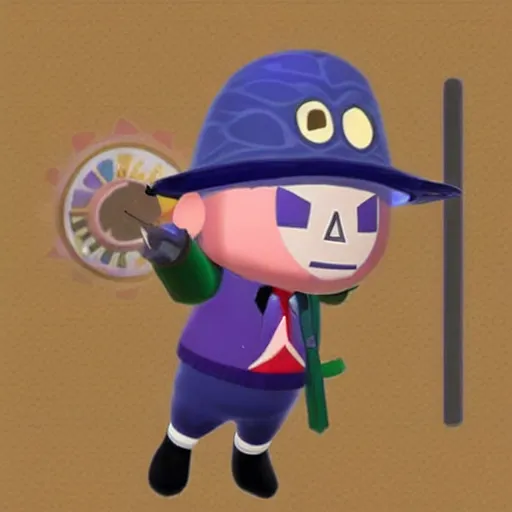 Image similar to magneto as a character in animal crossing