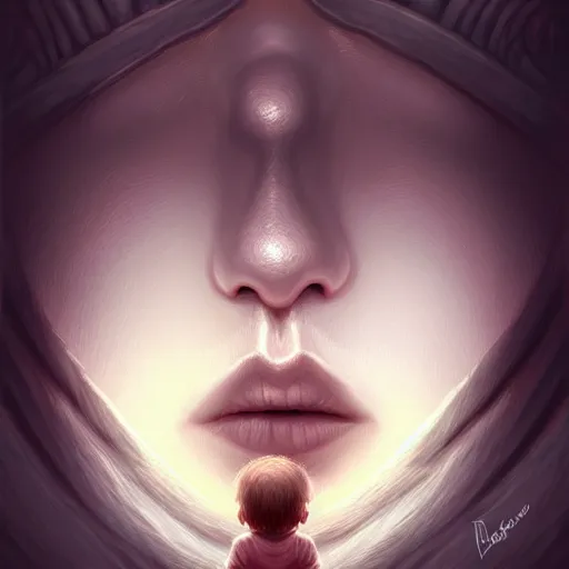 Image similar to tiny humans going into a giant nose , intricate, elegant, highly detailed, centered, digital painting, artstation, concept art, smooth, sharp focus, illustration, artgerm