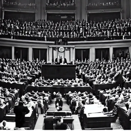 Image similar to Nicolas Maduro delivering a speech in the American Congress, 35mm