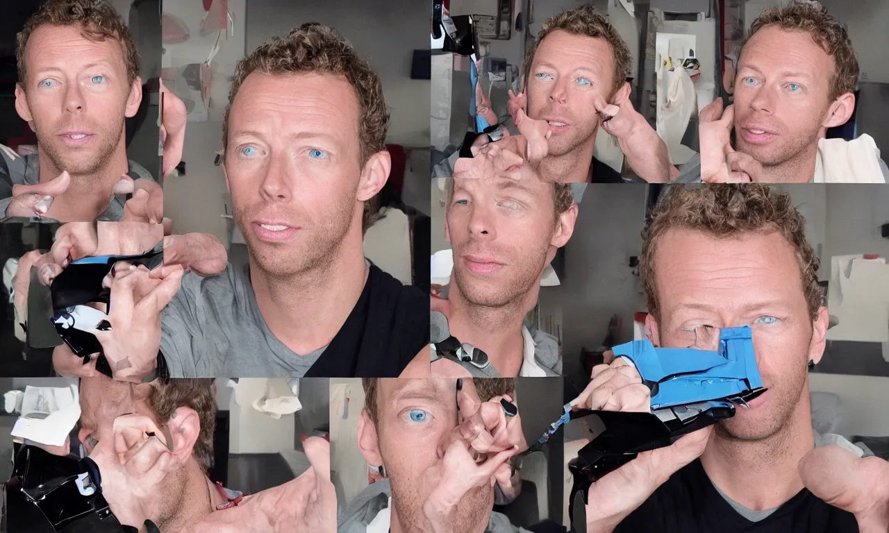 Prompt: chris martin transforms into a swingline stapler, animorphs