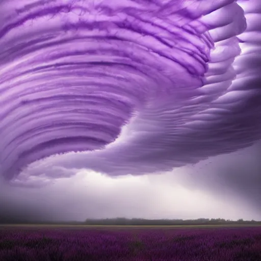 Prompt: amazing photo of purple clouds in the shape of a tornado, detailed digital art, beautiful dramatic lighting