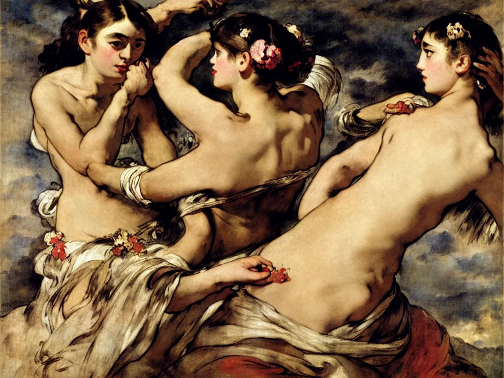 Prompt: fragrance advertising campaign by eugene delacroix, highly detailed, intricate