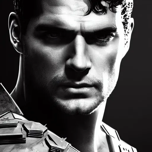 Prompt: henry cavill portrait, dystopia core, apocalyptic, armor, warrior, dramatic, sharp focus, fiction, neon, fantasy, hyper detailed, digital art, trending in artstation, cinematic lighting, studio quality, smooth render, unreal engine 5 rendered, octane rendered, art style and nixeu and wlop and krenz cushart